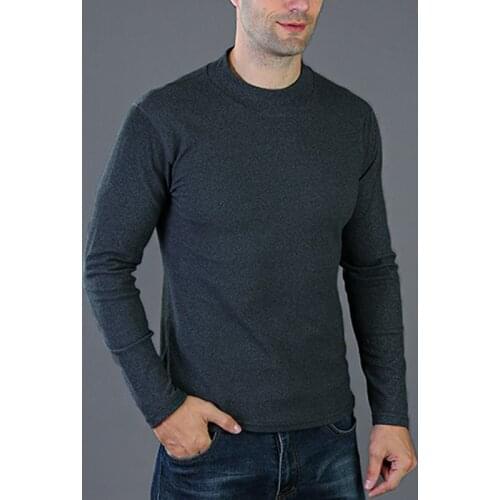 2021 New Mens Long Sleeve Cotton Male Autumn Winter O-Neck Slim Solid Warm Top Long Underwear Long John Tops Plus Size M-4XL