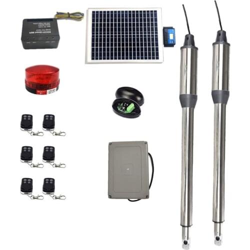 300KG Door Opener DC24V Per Leaf Dual Solar System Automatic Electric Swing Gate Door Opener Motor With Controllers(No Battery )