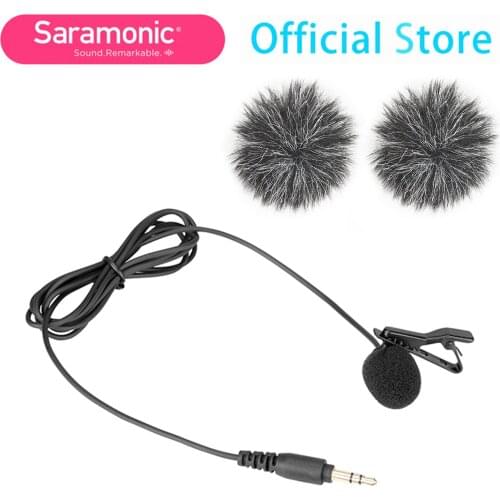 Saramonic SR-M1 Clip-on Omnidirectional Lavalier Microphone for Blink500/Pro & audio devices with standard 3. 5mm TRS input