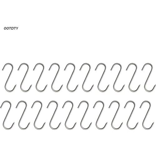 S Hooks Stainless Steel with Sharp Tip Kitchen Meat Pan Utensil Clothes Hanger Hanging 20Pcs Home Kitchen BAking Tools