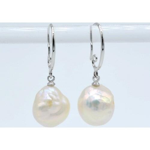 Baroque earrings. Natural irregular natural freshwater pearls, sterling silver earrings, pattern ear hooks, womens pearl earrin