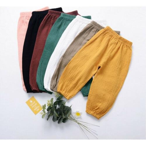 PUDCOCO Baby Kids Girls Boys Harem Pants Casual Sport Loose Dance Soft Cotton Wrinkled Bloomers Bottoms Trousers Leggings Pants