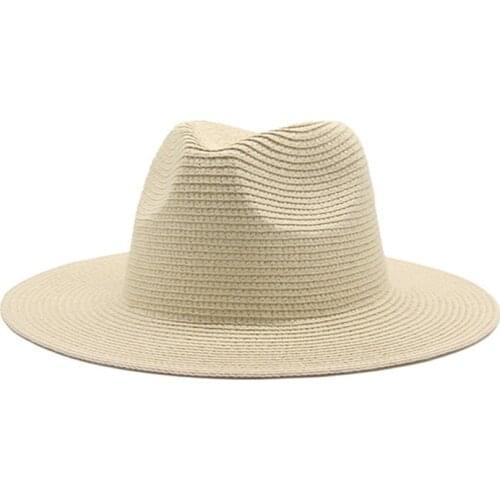 21Colors Solid Women Wide Brim Straw Foldable Roll up Hat Fedora Summer Beach Sun Hat Sun Protection Straw Hat