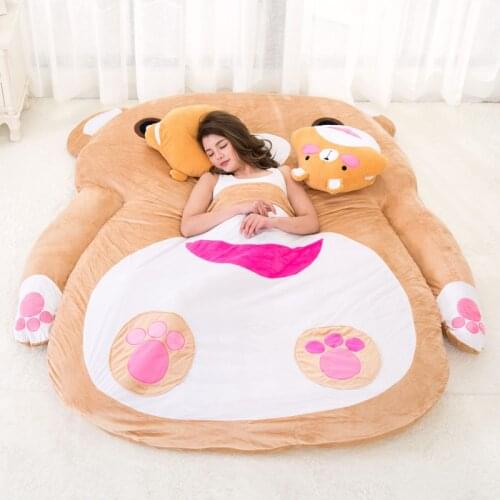 Cute bear plush sofa bed cartoon brown bear tatami mattress bedroom single thick sleeping mat for kids adults DY50901