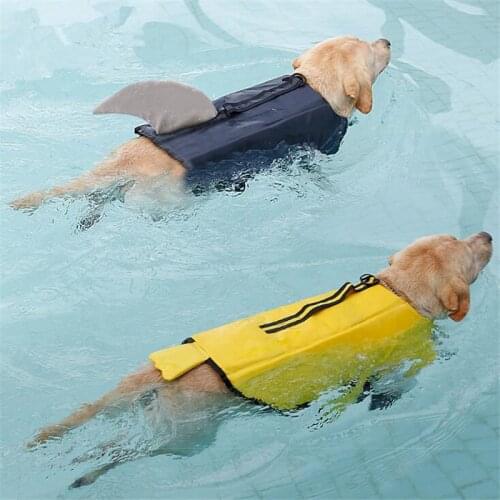 Dog Life Vest Large Big Pet Swimming Jacket Costume Cartoon Animal Safe Foam Float Clothes Swimwear For Bulldog Golden Retriever