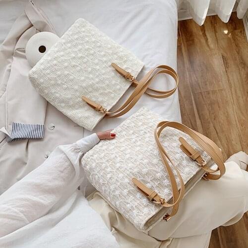 Female Handbags Shoulder Large Womens New Fashion High Capacity Rice White Lace Zipper Handbag Tote Shopping Bag