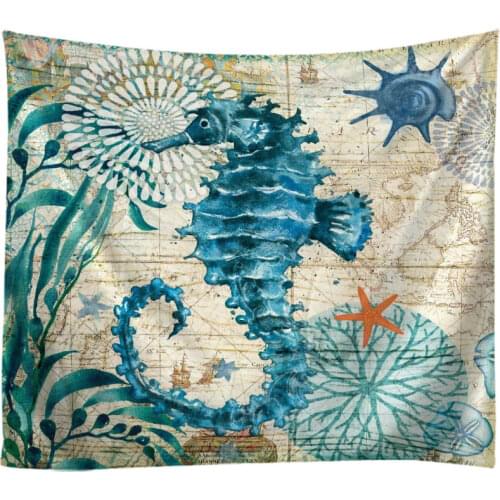 Creative 3D Sea Horse Marine Animal Tapestry Wall Hanging Bed Spread Beach Towel Table Cloth Yoga Mat 250CM*180CM Large Size