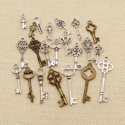 Vintage Small Key Charm Pendants For Bracelet Necklace Jewelry Accessories Diy Jewelry Making