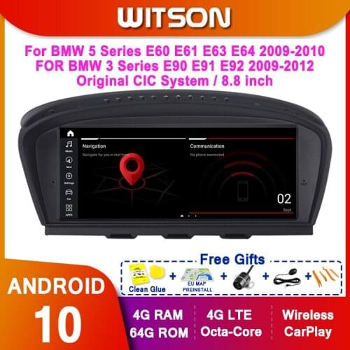 WITSON Android 10.0 8 core Car multimedia player For BMW 5 Series E60 E61 E63 E64 2009- 2010 3 Series E90 E91 E92 2009-2012