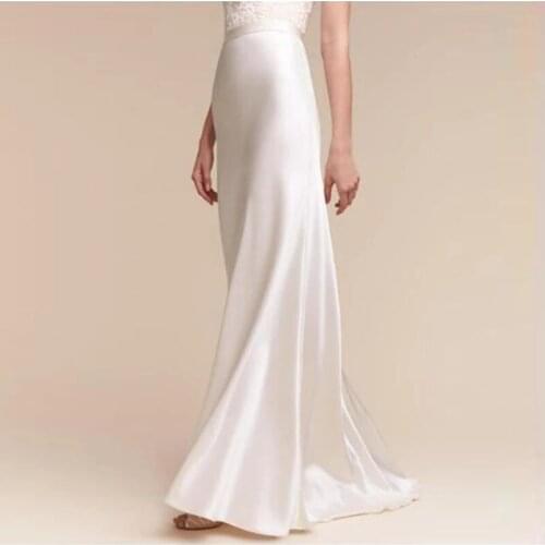 Women Metallic Stain Glossy Skirts Imitated Silk Fabric High Waist Midi Skirt Backless for Elegant Females High Quality 2021