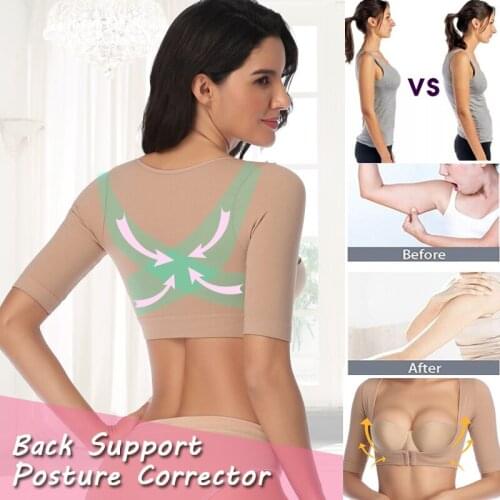 Women Seamless Upper Short Sleeve Arm Shaper Top Posture Corrector Shapewear Slimming Underwear Compression Arm Shaper Tops