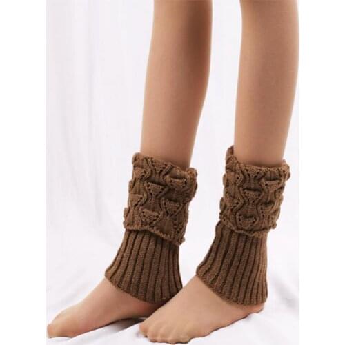 Winter Women Cuffed Crochet Boot Cuffs Socks Knit Toppers Elastic Leg Warmers Lady Women Solid Candy Color Knit Winter Leg 2021