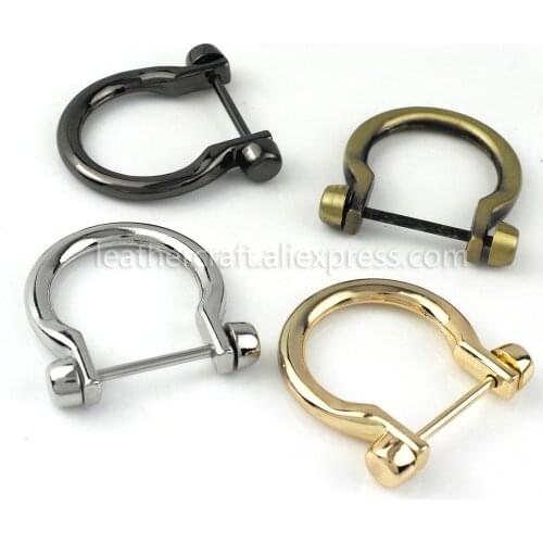 1pcs Metal Carabiner D Bow Shackle Fob Key Ring Keychain Hook Screw Joint Connector Buckle Lightgpold/ Silver/ Gun Black/ Bronze
