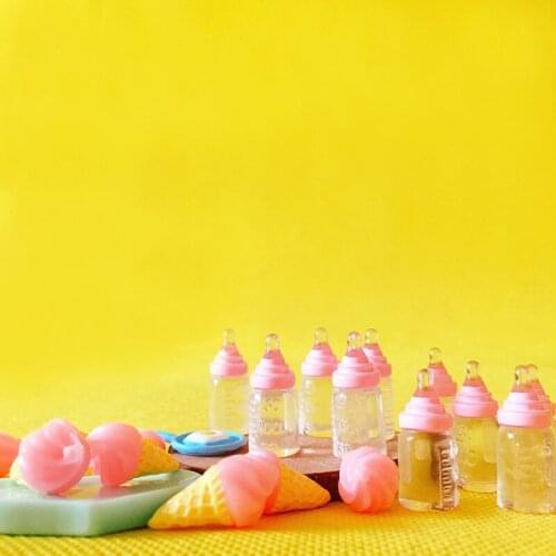 10 pcs milk bottle nursing/miniatures ice cream/cute/fairy garden gnome/moss terrarium decor/bonsai/figurine/doll house decor