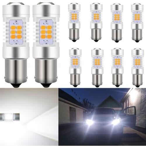 10x 1156 Ba15s P21W LED Bulbs,Bau15s PY21W,T20 W21W W21/5W 7440 7443,1157 Bay15d Baz15d P21/5W Car LED Bulbs for Toyota Yaris