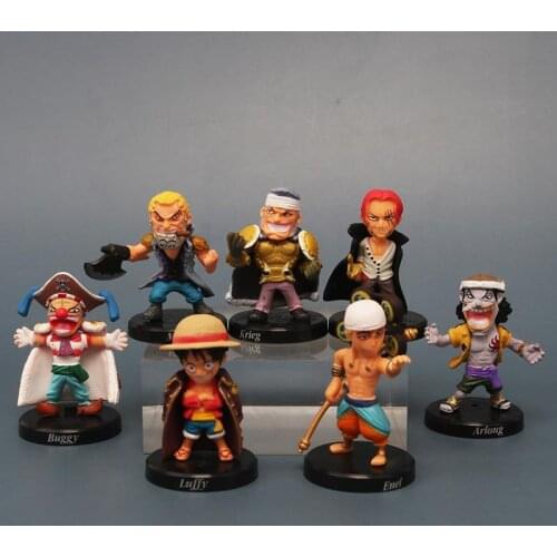 12Pcs/set Of Anime Boss Hand-made Luffy Enel Redhead Shanks Arlong Moria Doll Car Decoration Cake Ornaments Childrens Gift