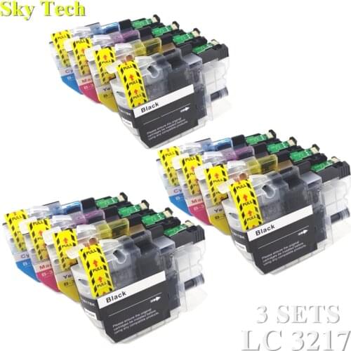 12X Compatible Ink Cartridge For LC3217 LC 3217 , For Brother MFC-J5330DW J5335DW J5730DW J5930DW J6530DW J6930DW J6935DW