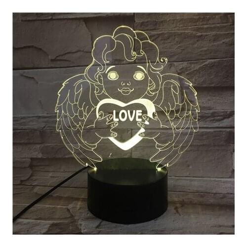 Mothers Day Love 3D Lamp Acrylic LED Night Light Bedroom Decoration Smart Phone 16 Color Control Best Gift