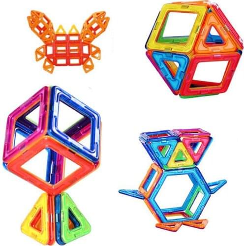 46PCS Big Size Magnetic Blocks Triangle Square Bricks Magnetic Designer Construction Toys Magnet For Kids Gift
