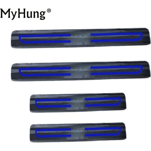 4D Carbon Fiber Reflective Car Scuff Plate Sticker For MAZDA M2 M3 Axela M3 2011-2013 CX-5 M6 Atenza CX-7 M5 Car-Styling 4Pcs