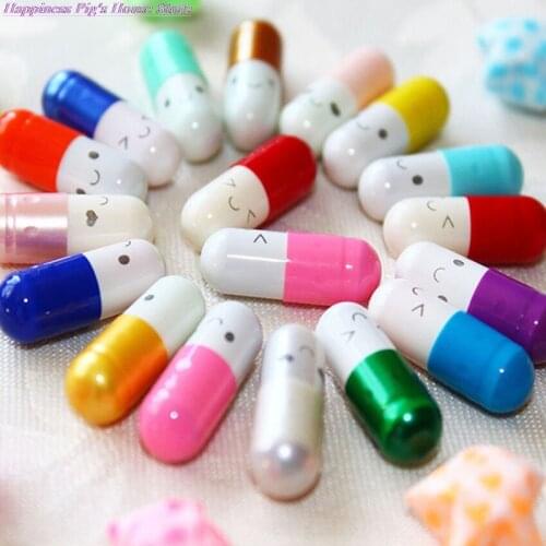 50pcs Christmas Love Pills Gift Rolls Pills Lucky Wishing Bottle Capsule Love Letterhead Stationery Paper Envelopes Random Color