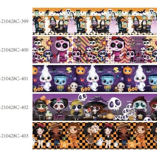50 yards/lot) New arrival 22mm 25mm 38mm 50mm 75mm horror cartoon Halloween ribbon