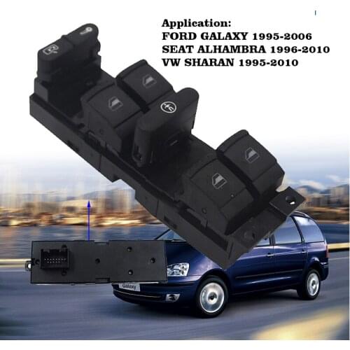 7M6959857 7M6 959 857A 3M2114A132CAW ELECTRIC MASTER WINDOW SWITCH MASTER FOR FORD GALAXY VW SHARAN SEAT ALHAMBRA 13 PINS