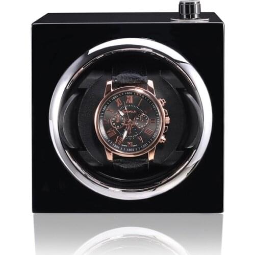 Automatic Mechanical Watch Winder Black Leather Watch Classic Motor Shaker Watch Holder Display Jewelry Storage Box Remontoir