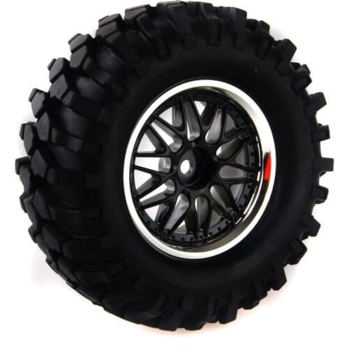 4PCS 1/10 1.9Inch Off Road Climb Rock Car Tires Super Soft 96MM Rubber Tyre plating Wheel Rim Hex 12MM For Tamiya CC01 D90 1010