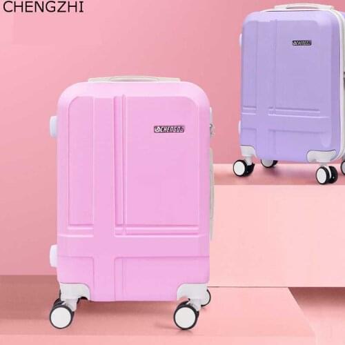 CHENGZHI 20"24inch women travel suitcase on wheels rolling luggage spinner students carry on Cabin trolley luggage for girls