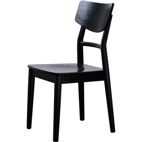 Black Dining Chair Modern Simple Family Dining Table Armchair Hotel Leisure Chair Nordic Small Family All Solid Wood Chair