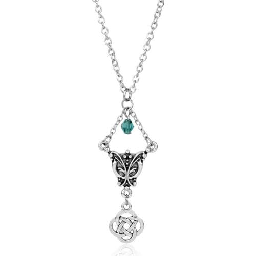 Outlander Elegant Butterfly with Luck Irish Knot Necklace Woman Choker Necklace Fashion Jewelry