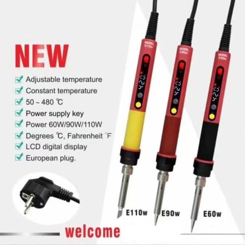 CXG E60w/90w/110w LCD Temperature Adjustable Electric Soldering Iron EU Plug Lnternal Heating Soldering Station
