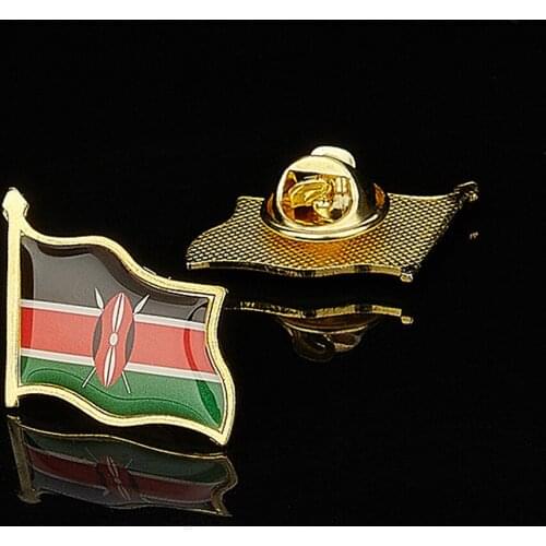 African The Republic of Kenya Enamel Badge Small Brooch Colorful Metal Flag Lapel Pins Jewelry Cute Metal Gift