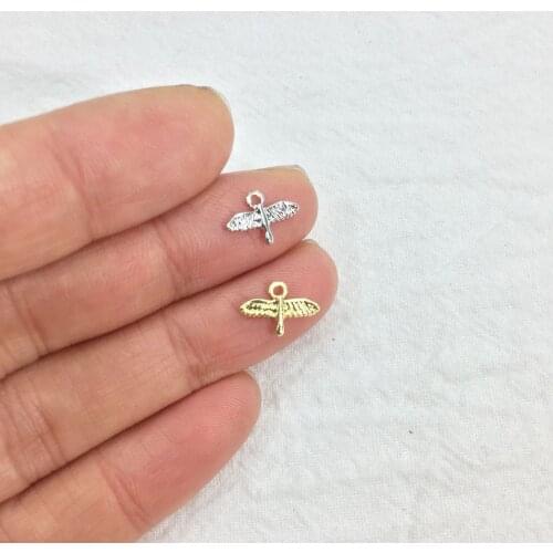 Eruifa 20pcs 10mm Mini Bird Zinc Alloy Jewelry DIY Charms Pendant Necklace, Earring Bracelet 2 Colors