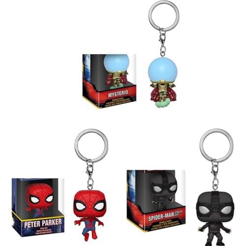 FUNKO Marvel Spider-Man Peter Parker Mysterio Pocket Keychain Vinyl Action Figure Collection Model Toys For Children Xmas Gift