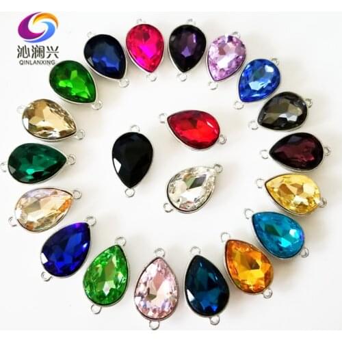 7x10mm/10x14mm/13x18mm 10pcs DR shape Double hole Crystal glass sew on rhinestones for Diy Clothing accessories Free shipping