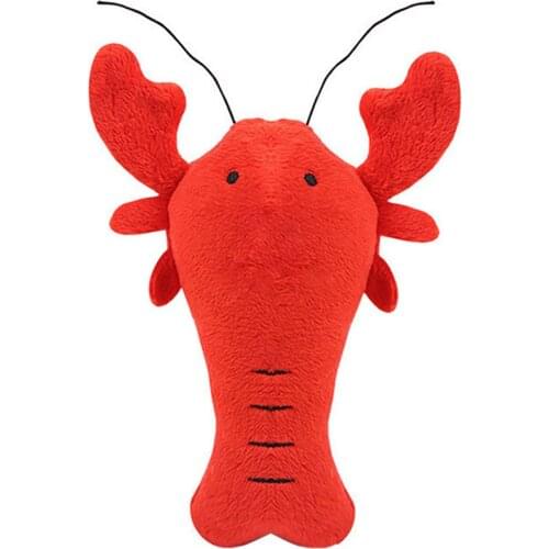 1Pcs Pet Toys Creative Cartoon Bite-Resistant Pet Chew Toy Crayfish Shape Pet Squeaky Toy For Cat Interactive Training Supplies