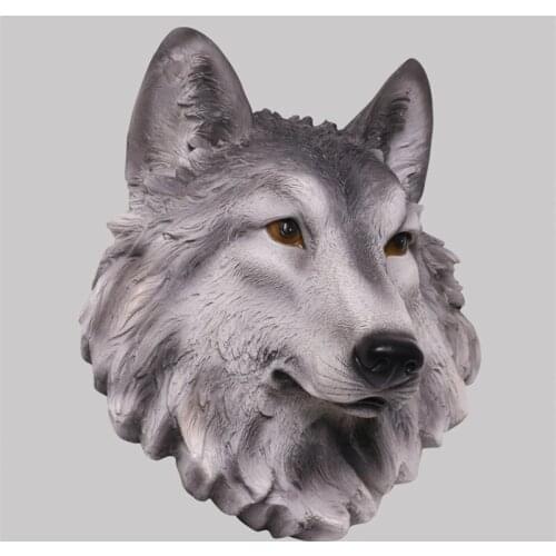 SIMULATION ANIMAL WOLF HEAD WALL HANGINGS LION TIGER BEAR HEAD BAR HOME LIVING ROOM TELEVISION WALLS DECOR BUSINESS GIFT M4203