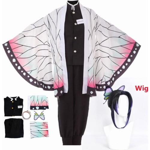 Adult Kids Anime Demon Slayer Kimetsu no Yaiba Kimono Kochou Shinobu Cosplay Costume