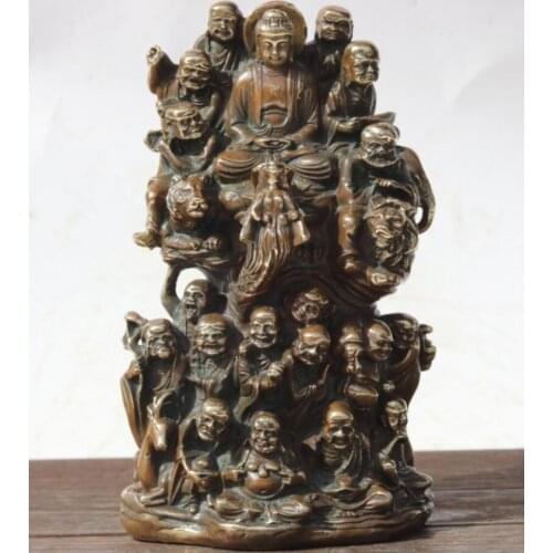 China brass eighteen Rohan Buddha crafts statue