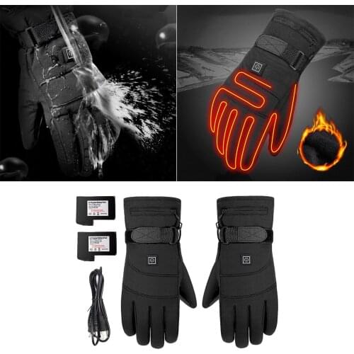 Motorcycle Gloves Waterproof Heated Gloves Rechargeable Hand Warmer Gloves Moto Winter Gloves Winter Heated Gloves