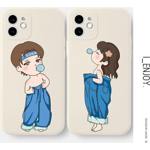 Official Original Soft Silicone Case for Apple iPhone 11 12 Pro MAX SE 2020 XR XS X 6 6s 7 8 Plus shockproof Couple Phone Cover