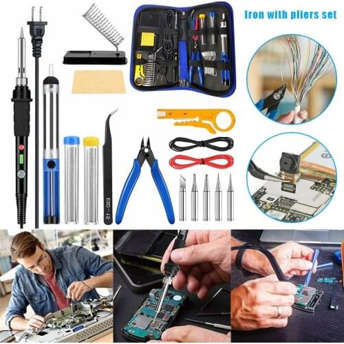 Adjustable Temperature Electric Soldering Iron Set Welding Tool Kit for Wiring Home Repairs Jewelry Metalwork Projects паяльник