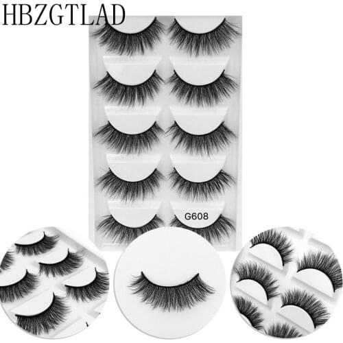 2019 NEW mink eyelashes 3d mink lashes 5 pairs fake eyelashes natural 3d false lashes eyelash extension cilios maquiagem