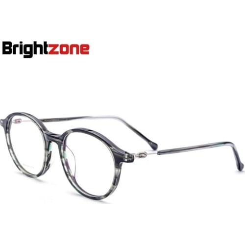 Brightzone New Pattern Round Ancient Ways Men Women Glasses Frame Manual Baffle Plate Material Spectacle Frame Adjustable Eye