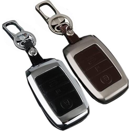 Peacekey Zinc Alloy+Leather Car Key Cover Case Shell Bag For KIA K2 SPORTAGE R K5 SPORTAGE KX5 K3 Forte KX3 K4 Car Key holder