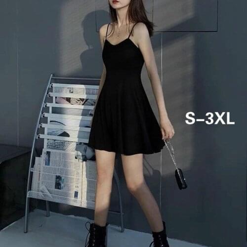 Sleeveless Dress Women Solid Elegant Plus Size 3XL Sheath Slim Black Dresses Summer Female Sexy Simple Ruffles Harajuku Casual
