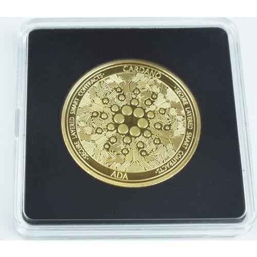 Gold Plated Cardano ADA Coin FIL IOTA Coin Commemoration Metal Coin with Transparent Acrylic Case