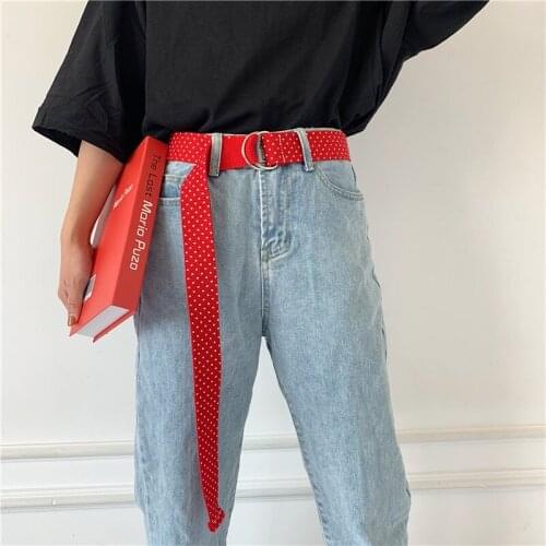 Female Casual Printed Canvas Belts Young Women Personality Dress Decoration Fashion Belt Womens New Stly Jeans Long Belt